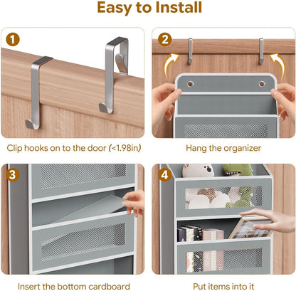 5-Tier Over The Door Hanging Organizer, 44 lb Capacity