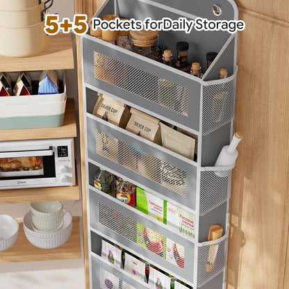 5-Tier Over The Door Hanging Organizer, 44 lb Capacity