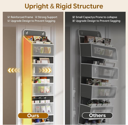 5-Tier Over The Door Hanging Organizer, 44 lb Capacity