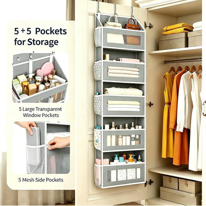 5-Tier Over The Door Hanging Organizer, 44 lb Capacity