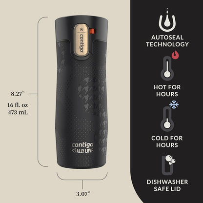 x Ally Love Stainless Steel Vacuum-Insulated Travel Mug with Autoseal and Easy Clean Lid, Spill-proof, Keeps Drinks cold 24 hrs & hot for 11 hrs, BPA Free, 16oz., West Loop 3.0, Oatmilk