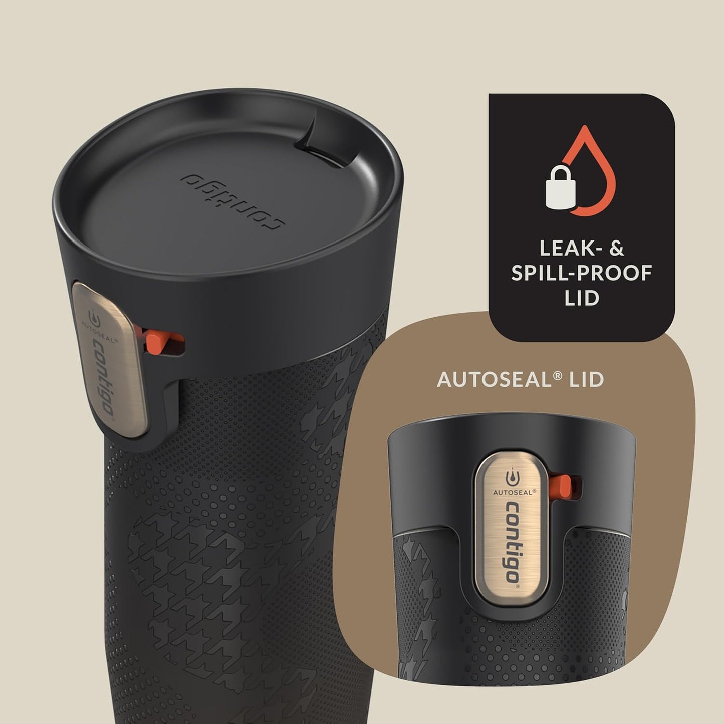 x Ally Love Stainless Steel Vacuum-Insulated Travel Mug with Autoseal and Easy Clean Lid, Spill-proof, Keeps Drinks cold 24 hrs & hot for 11 hrs, BPA Free, 16oz., West Loop 3.0, Oatmilk