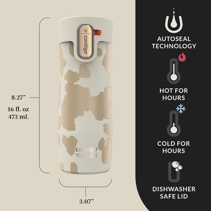 x Ally Love Stainless Steel Vacuum-Insulated Travel Mug with Autoseal and Easy Clean Lid, Spill-proof, Keeps Drinks cold 24 hrs & hot for 11 hrs, BPA Free, 16oz., West Loop 3.0, Oatmilk