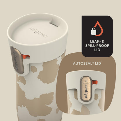 x Ally Love Stainless Steel Vacuum-Insulated Travel Mug with Autoseal and Easy Clean Lid, Spill-proof, Keeps Drinks cold 24 hrs & hot for 11 hrs, BPA Free, 16oz., West Loop 3.0, Oatmilk