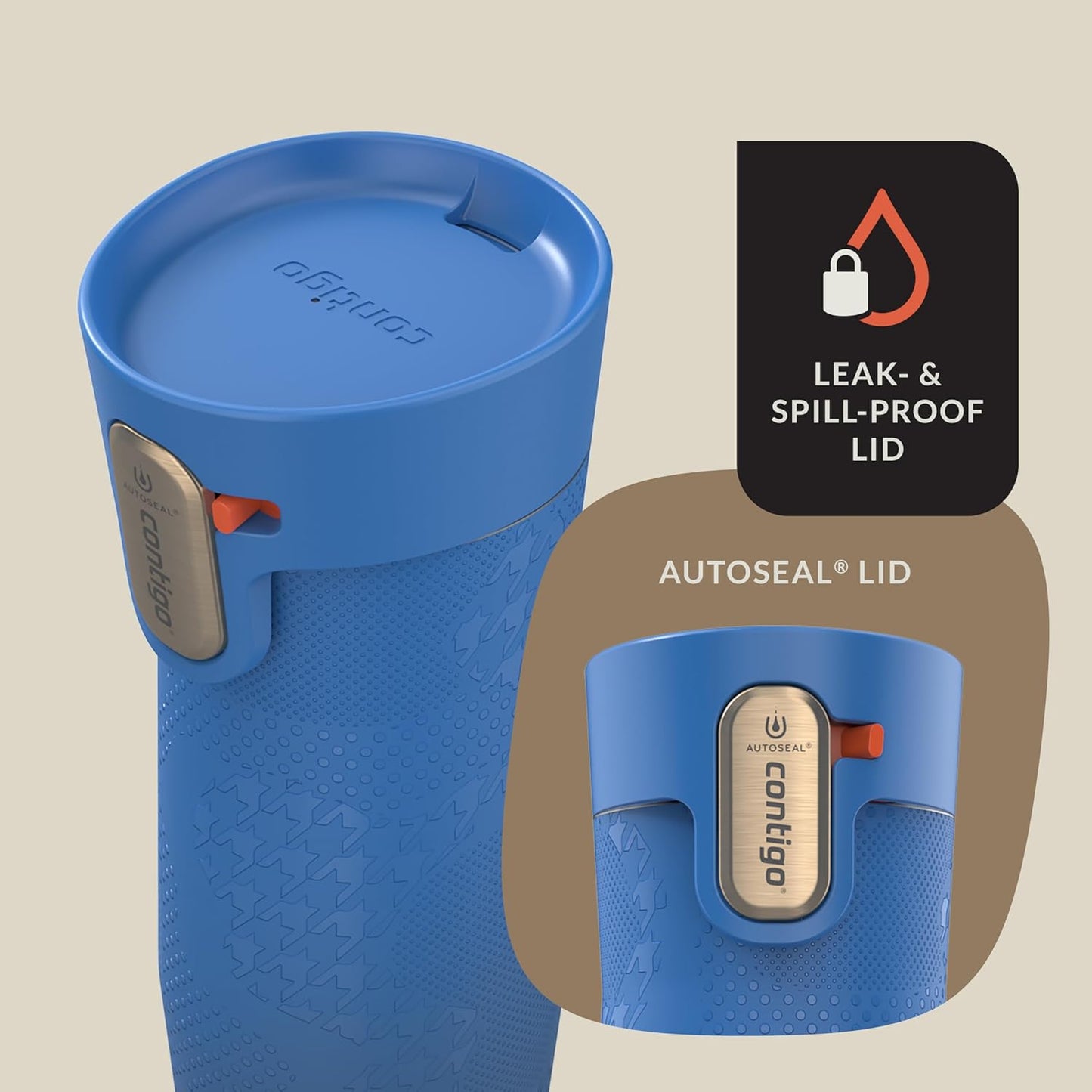 x Ally Love Stainless Steel Vacuum-Insulated Travel Mug with Autoseal and Easy Clean Lid, Spill-proof, Keeps Drinks cold 24 hrs & hot for 11 hrs, BPA Free, 16oz., West Loop 3.0, Oatmilk