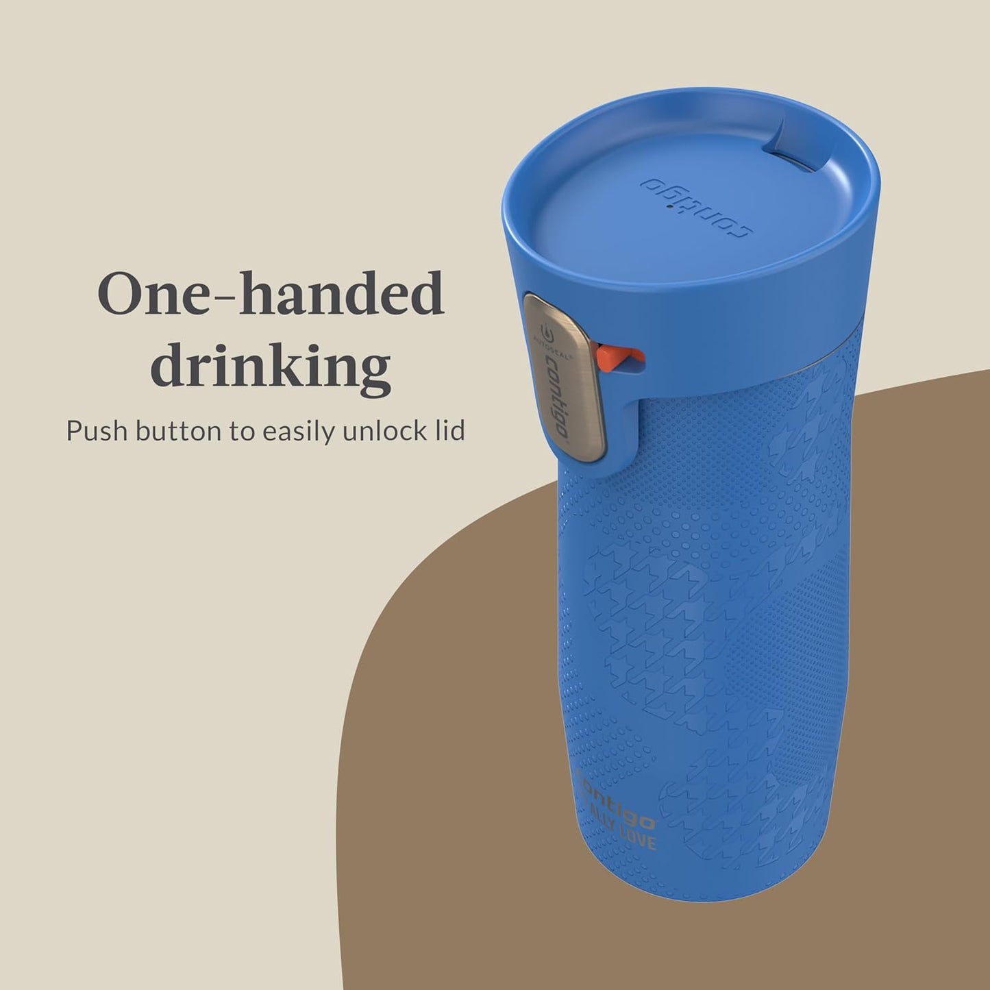 x Ally Love Stainless Steel Vacuum-Insulated Travel Mug with Autoseal and Easy Clean Lid, Spill-proof, Keeps Drinks cold 24 hrs & hot for 11 hrs, BPA Free, 16oz., West Loop 3.0, Oatmilk