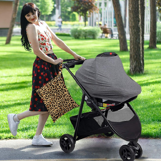Leopard Grain 2Pcs Wet Bag with 2 Zippered Pockets Snap Handle Washable Reusable Roomy for Travel,Beach,Pool,Daycare,Stroller,Diapers,Dirty Gym Clothes, Wet Swimsuits, Toiletries