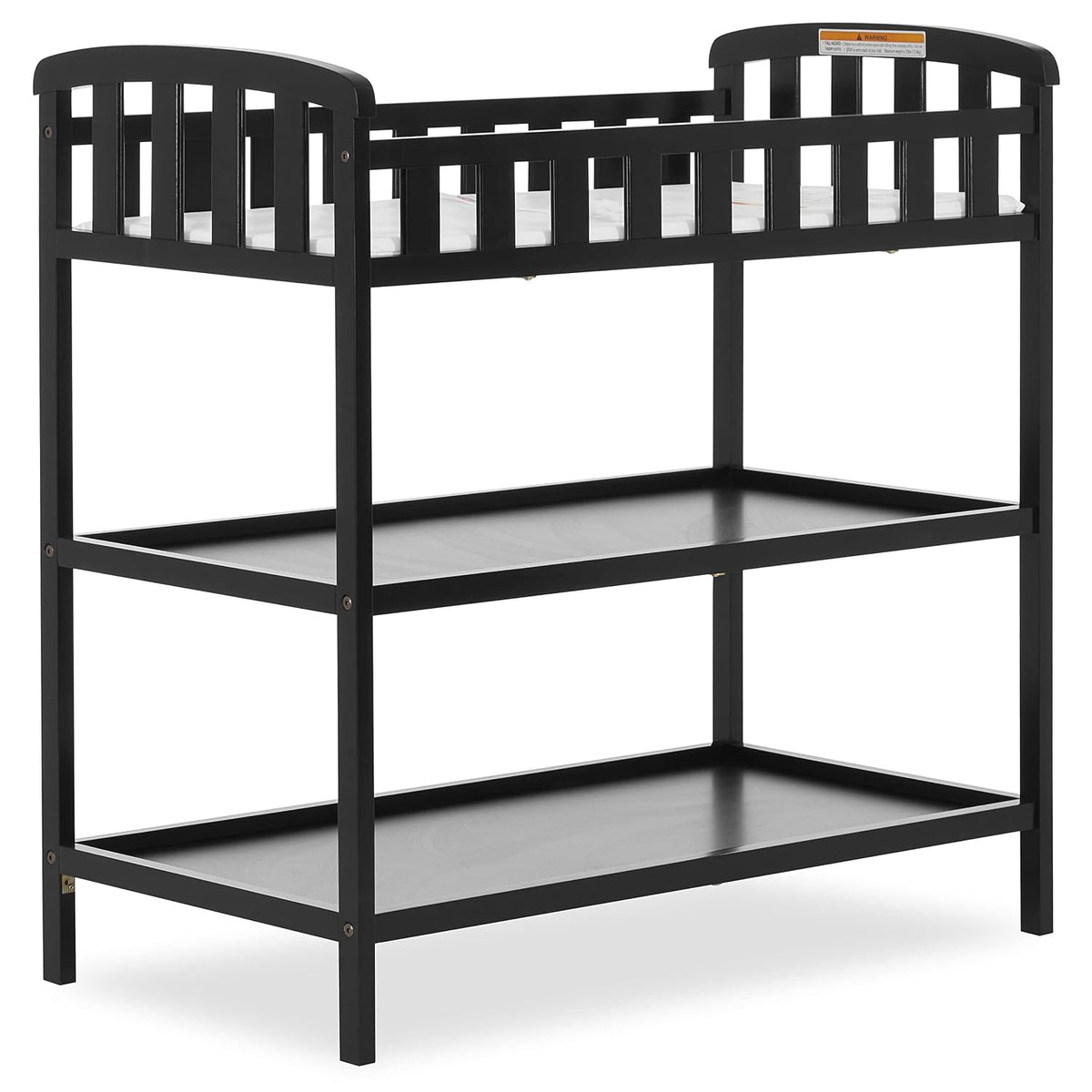 Emily Changing Table with Two Storage Shelves, White