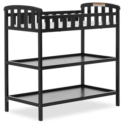 Emily Changing Table with Two Storage Shelves, White