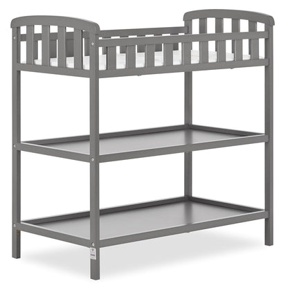 Emily Changing Table with Two Storage Shelves, White