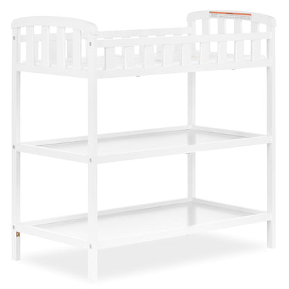 Emily Changing Table with Two Storage Shelves, White