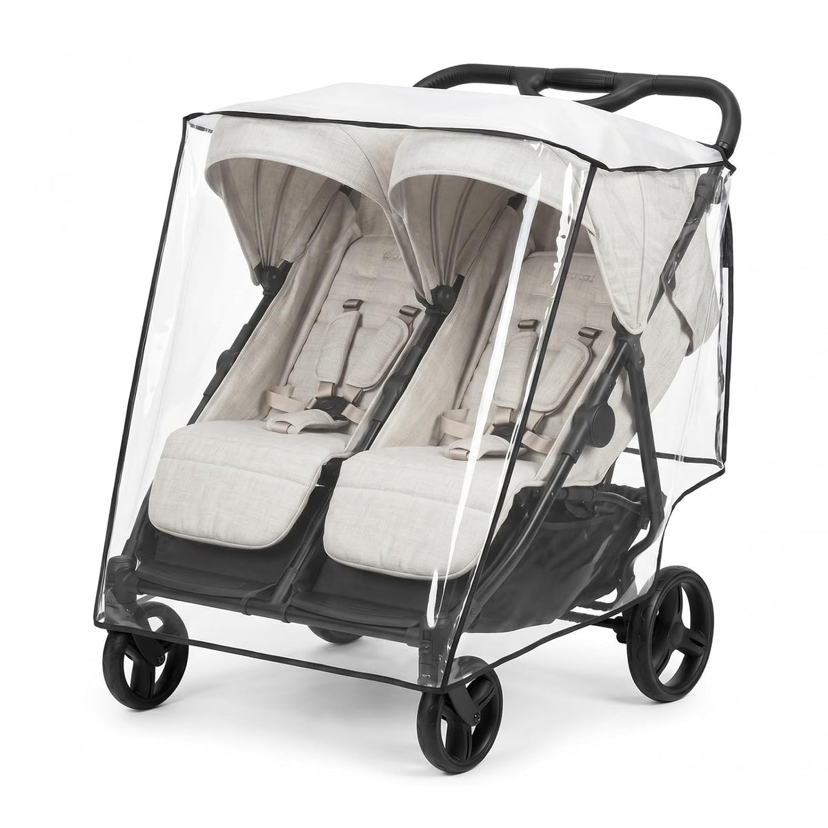 Double Stroller Rain Cover for Side by Side Stroller, Universal Fit, Clear