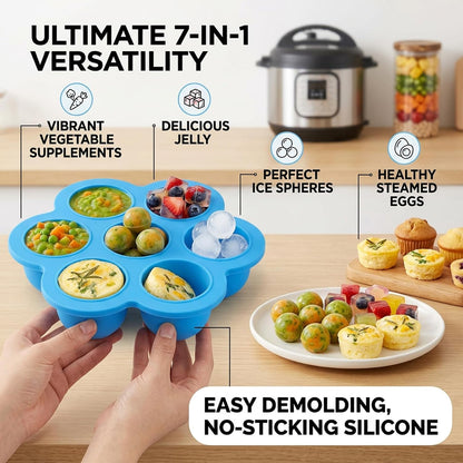 Baby Food Freezer Tray, 5-Pack Silicone Baby Food Freezer Tray with Lids, 7-Cavity Mini Soft Ice Cube Molds for Homemade Puree, Breast Milk Storage & Ice Cubes
