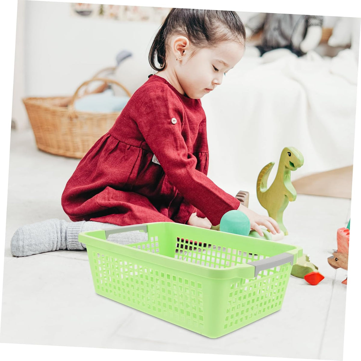 Toy Storage Basket 1 Piece Collapsible Organizer for Baby Toys Sturdy Canvas for Nursery and Playroom Multifunctional Storage Solution