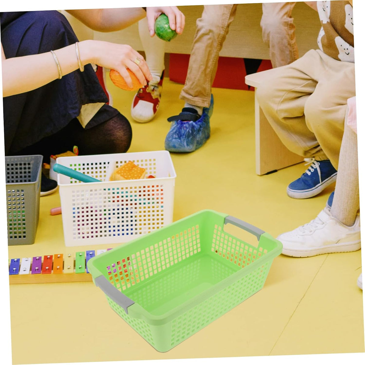 Toy Storage Basket 1 Piece Collapsible Organizer for Baby Toys Sturdy Canvas for Nursery and Playroom Multifunctional Storage Solution