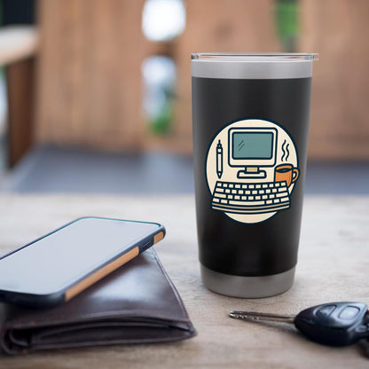 Desk Productivity - Keyboard, Pencil & Monitor Illustration Stainless Steel Insulated Tumbler