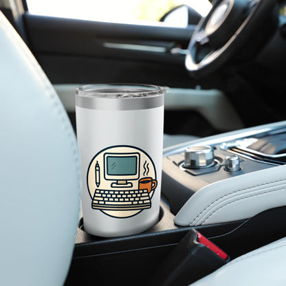 Desk Productivity - Keyboard, Pencil & Monitor Illustration Stainless Steel Insulated Tumbler