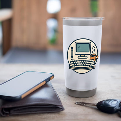 Desk Productivity - Keyboard, Pencil & Monitor Illustration Stainless Steel Insulated Tumbler