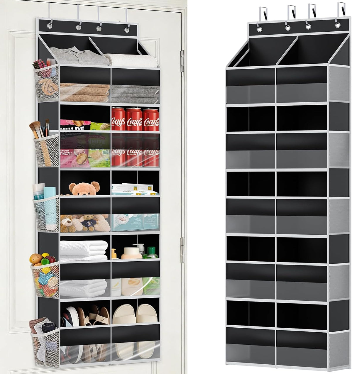 Over The Door Storage Organizer 5 Tiers Extra Large Heavy Duty Oxford Gray