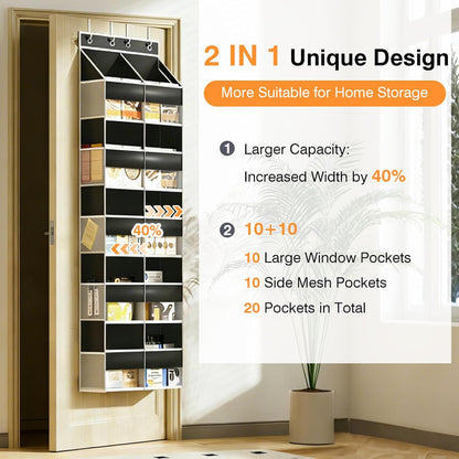 Over The Door Storage Organizer 5 Tiers Extra Large Heavy Duty Oxford Gray