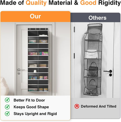 Over The Door Storage Organizer 5 Tiers Extra Large Heavy Duty Oxford Gray