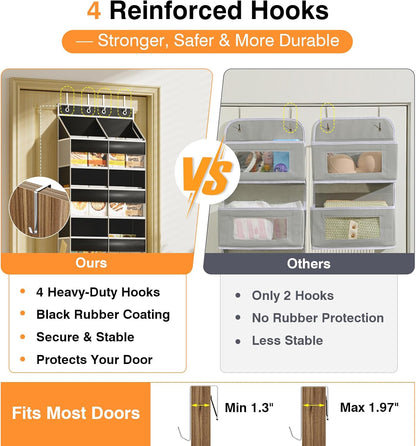 Over The Door Storage Organizer 5 Tiers Extra Large Heavy Duty Oxford Gray