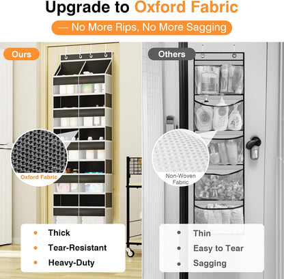 Over The Door Storage Organizer 5 Tiers Extra Large Heavy Duty Oxford Gray