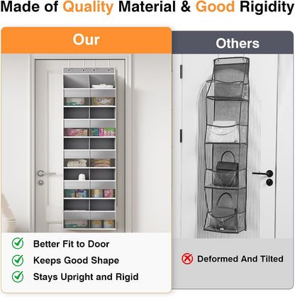 Over The Door Storage Organizer 5 Tiers Extra Large Heavy Duty Oxford Gray