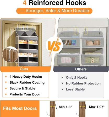 Over The Door Storage Organizer 5 Tiers Extra Large Heavy Duty Oxford Gray