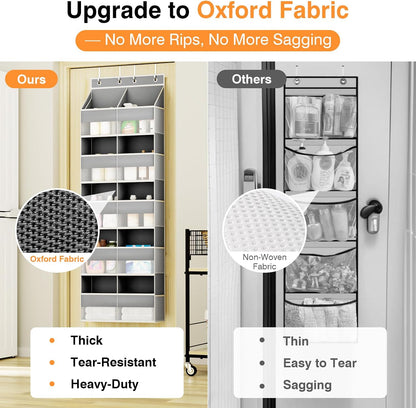 Over The Door Storage Organizer 5 Tiers Extra Large Heavy Duty Oxford Gray