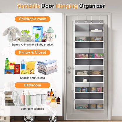 Over The Door Storage Organizer 5 Tiers Extra Large Heavy Duty Oxford Gray