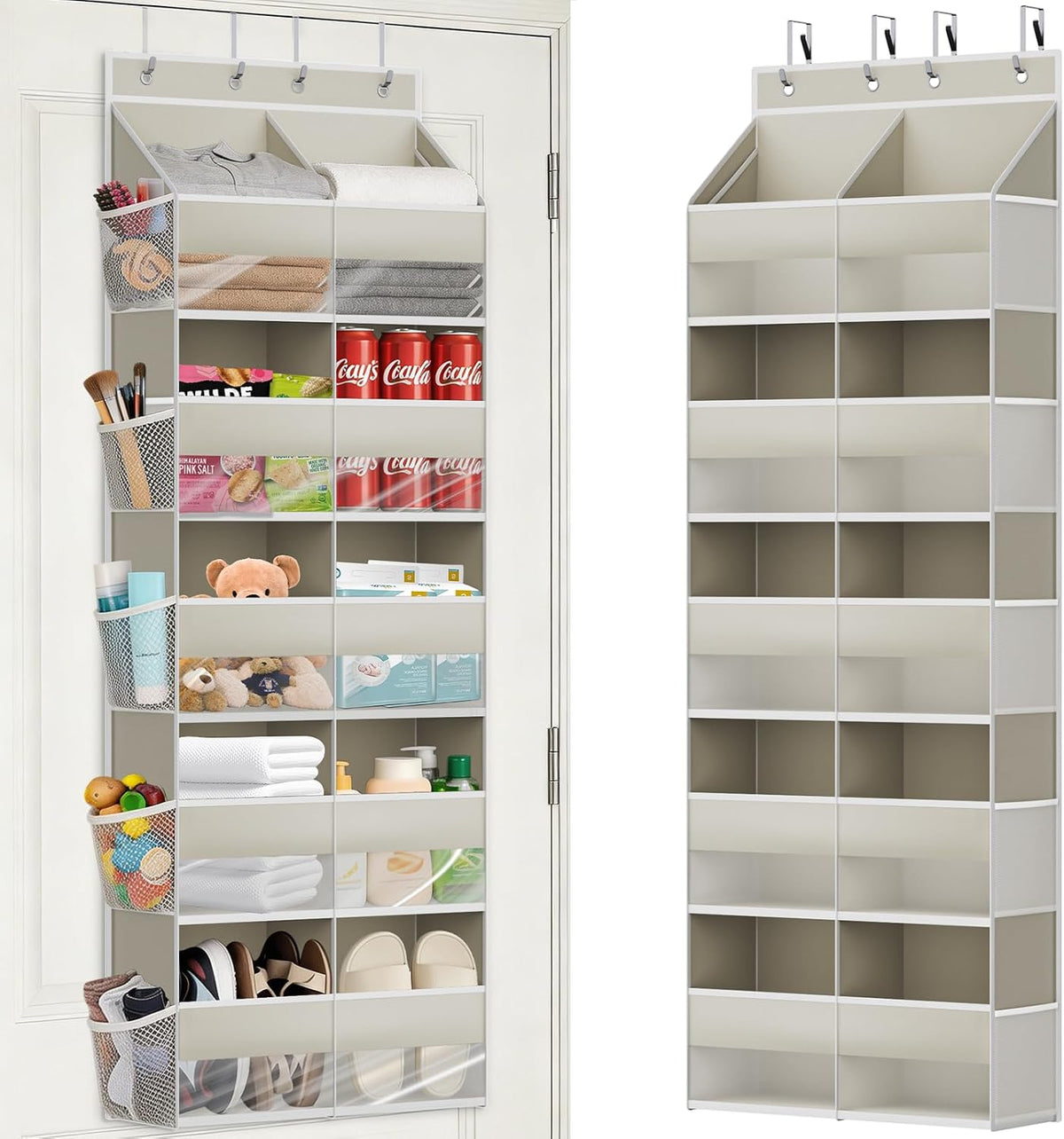 Over The Door Storage Organizer 5 Tiers Extra Large Heavy Duty Oxford Gray