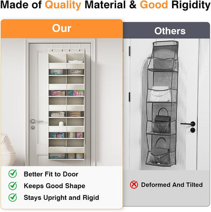 Over The Door Storage Organizer 5 Tiers Extra Large Heavy Duty Oxford Gray