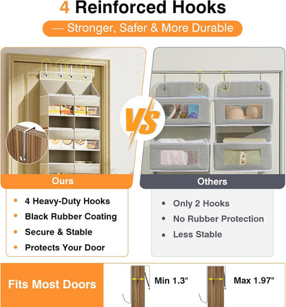 Over The Door Storage Organizer 5 Tiers Extra Large Heavy Duty Oxford Gray