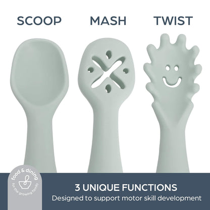 Mess-Free Toddler Silicone Meal Set: Suction Bowl, Cutlery + Snack/Drink Cup, 6 Piece Set