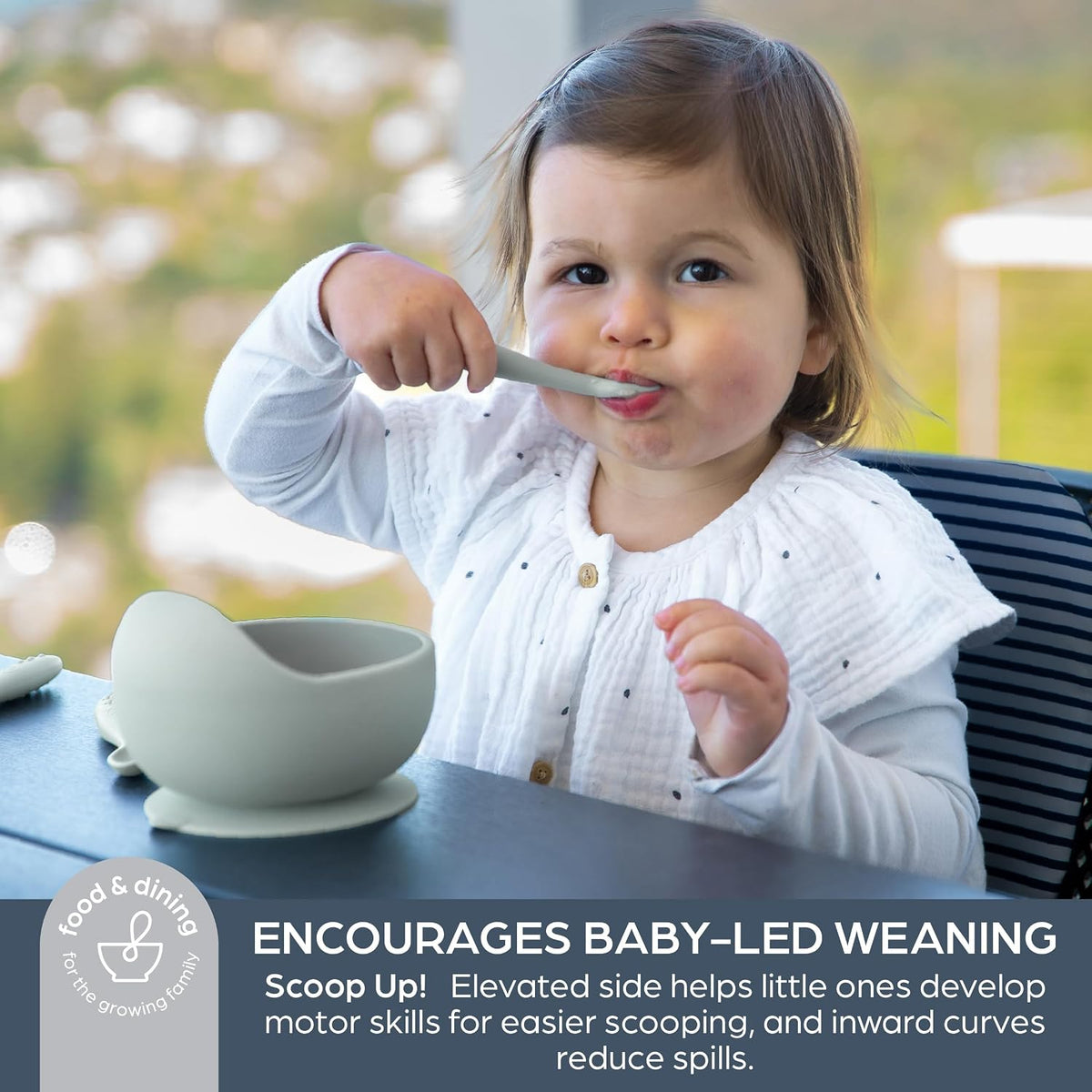 Mess-Free Toddler Silicone Meal Set: Suction Bowl, Cutlery + Snack/Drink Cup, 6 Piece Set