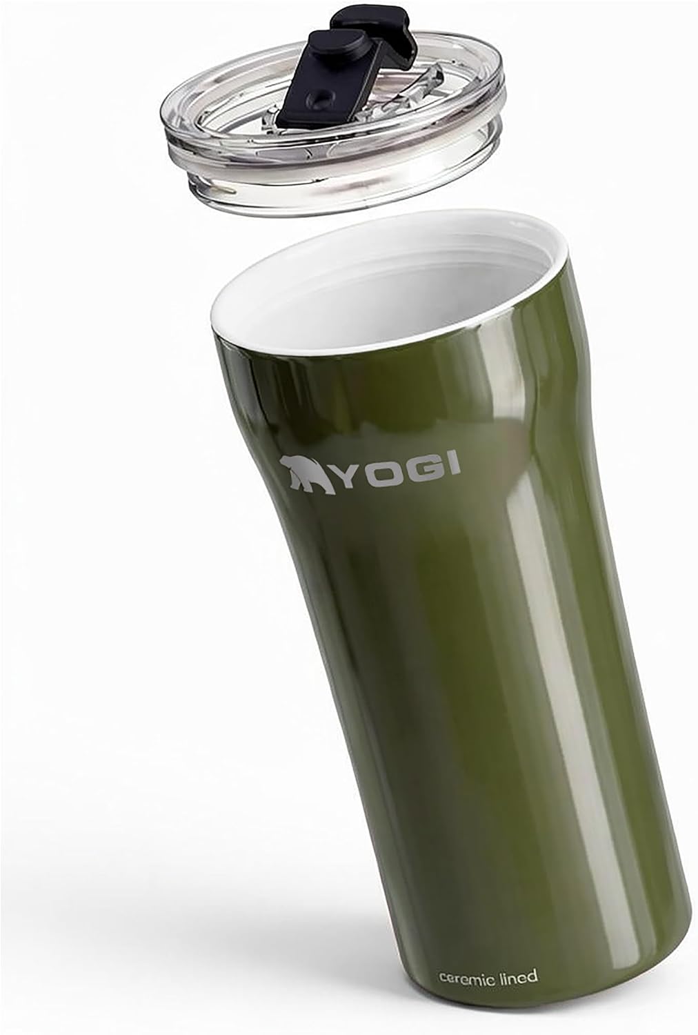 YOGI Elements 16oz Tumbler - Sandstone | Ceramic lined, no metallic taste, BPA free leakproof lid, fits most cupholders, cold 24 hrs hot 4 hrs, allergy safe