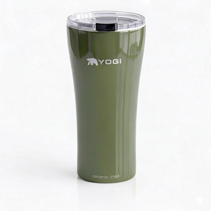 YOGI Elements 16oz Tumbler - Sandstone | Ceramic lined, no metallic taste, BPA free leakproof lid, fits most cupholders, cold 24 hrs hot 4 hrs, allergy safe