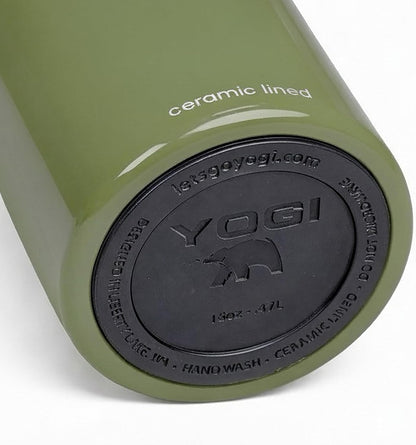 YOGI Elements 16oz Tumbler - Sandstone | Ceramic lined, no metallic taste, BPA free leakproof lid, fits most cupholders, cold 24 hrs hot 4 hrs, allergy safe