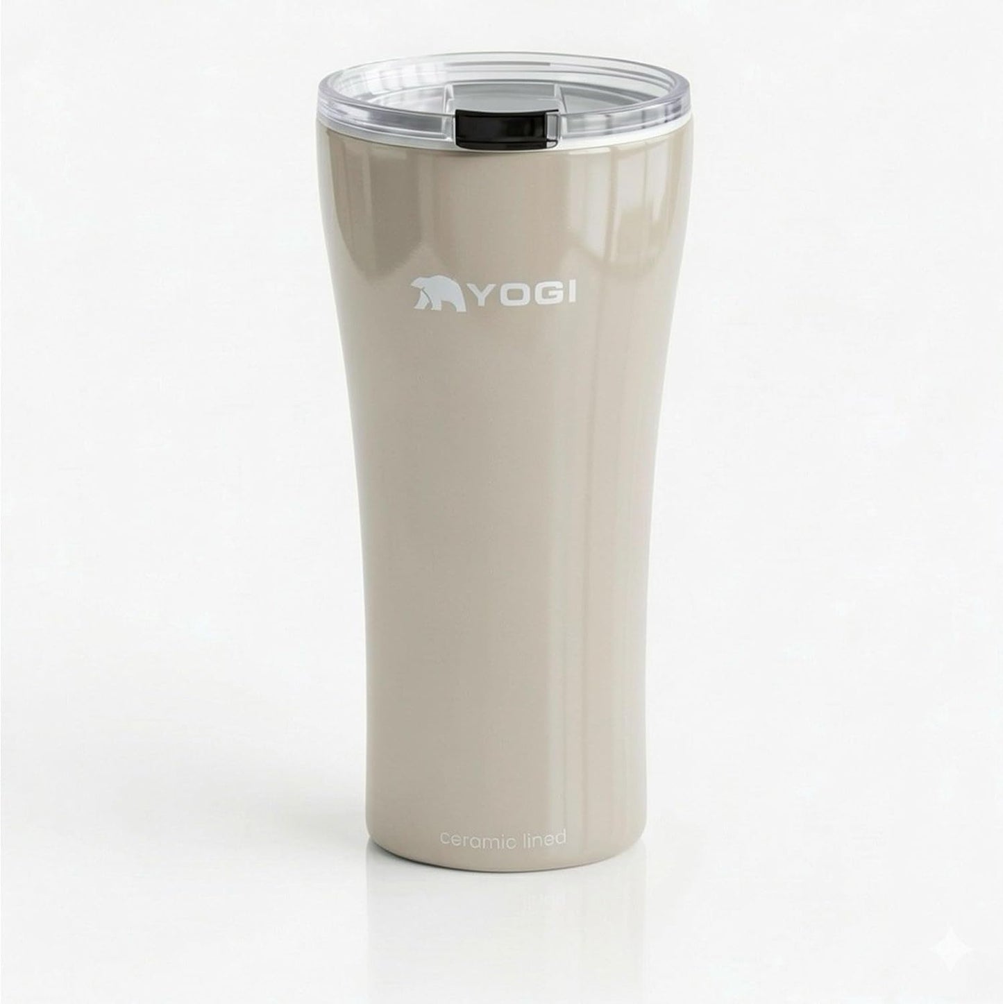 YOGI Elements 16oz Tumbler - Sandstone | Ceramic lined, no metallic taste, BPA free leakproof lid, fits most cupholders, cold 24 hrs hot 4 hrs, allergy safe