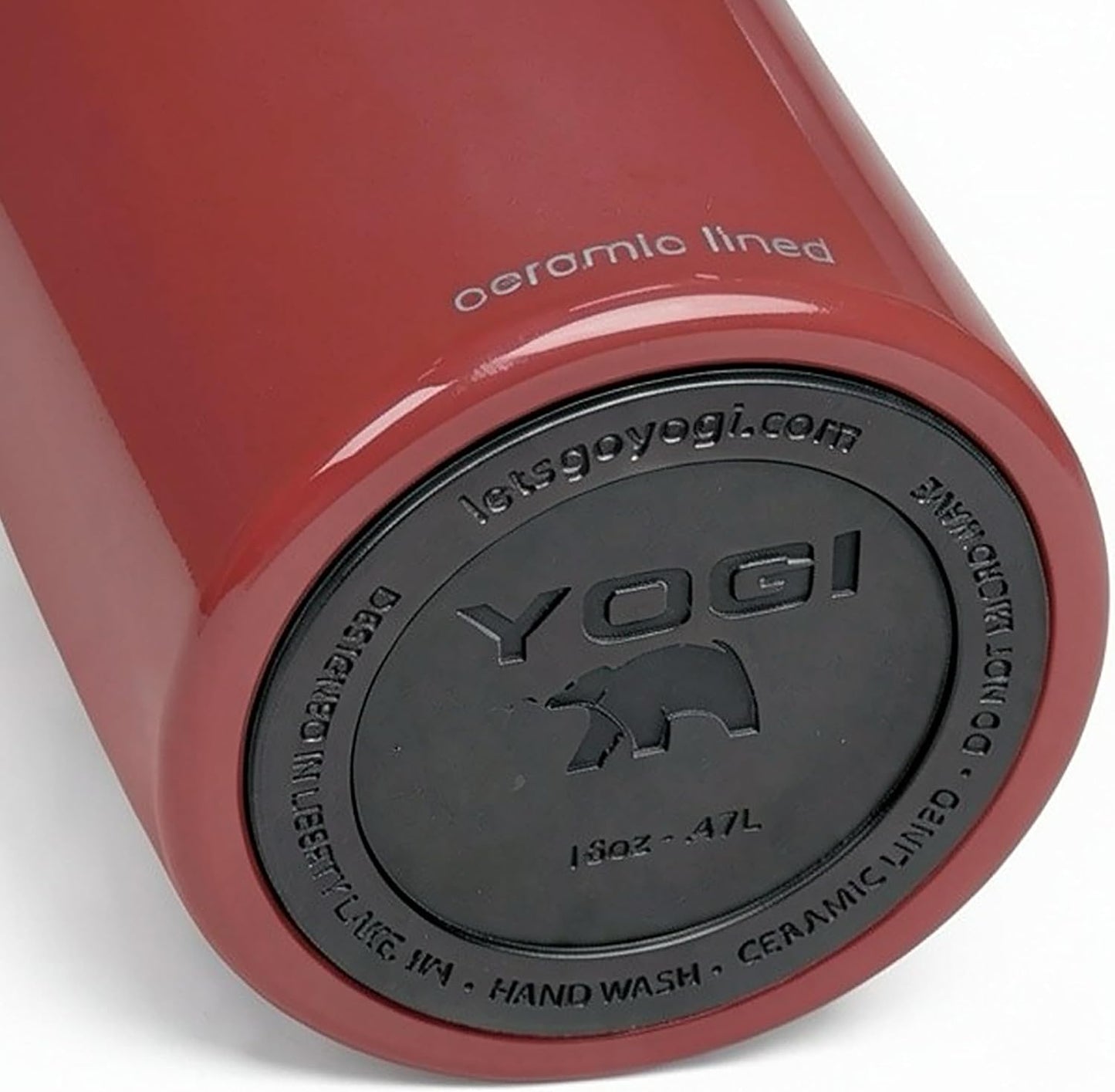 YOGI Elements 16oz Tumbler - Sandstone | Ceramic lined, no metallic taste, BPA free leakproof lid, fits most cupholders, cold 24 hrs hot 4 hrs, allergy safe