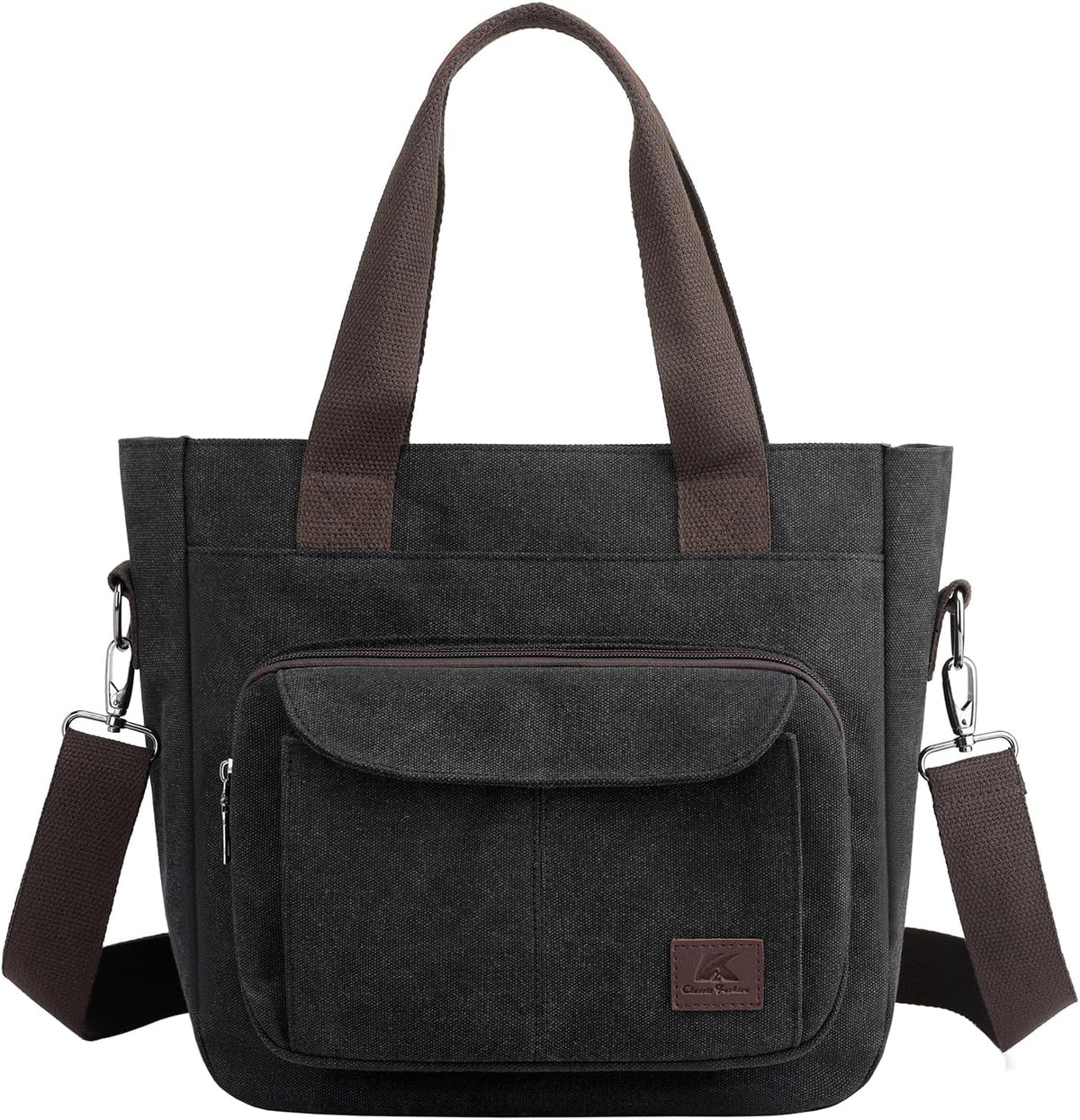 Women's Canvas Tote Purse Casual Shoulder Crossbody Bags Small Handbag, Multi-pocket Top Handle Work Bag