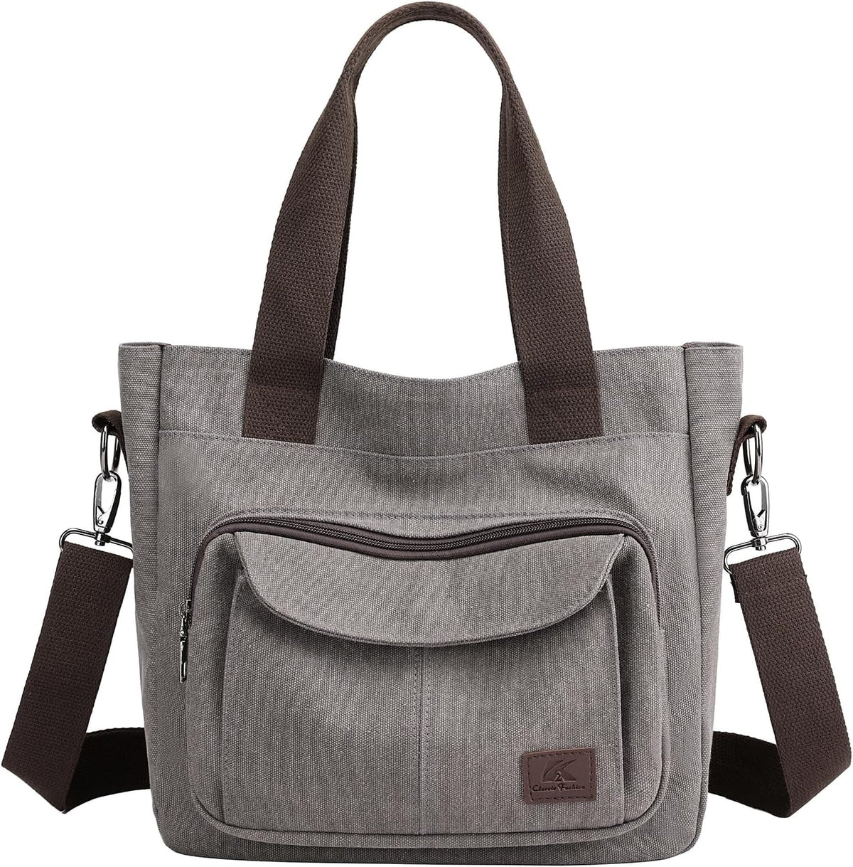 Women's Canvas Tote Purse Casual Shoulder Crossbody Bags Small Handbag, Multi-pocket Top Handle Work Bag