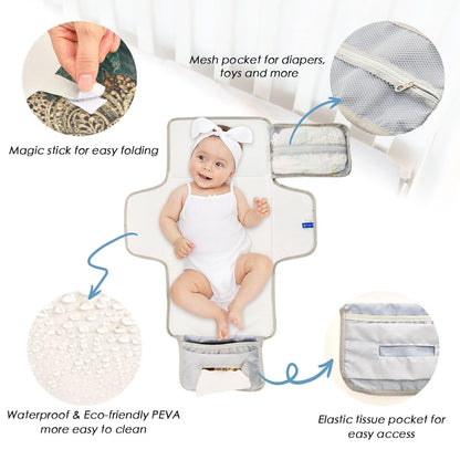 Watercolor Flower Design Portable Diaper Changing Pad Nursery
