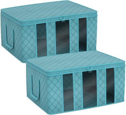 Foldable Storage Bag Organizers, 3 Sections, Great for Clothes, Blankets, Closets, Bedrooms, and More