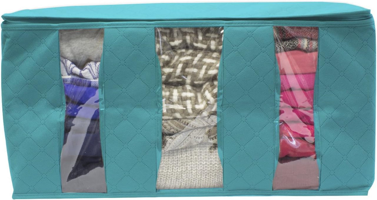 Foldable Storage Bag Organizers, 3 Sections, Great for Clothes, Blankets, Closets, Bedrooms, and More