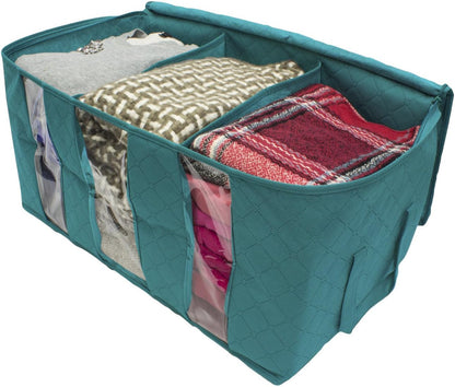 Foldable Storage Bag Organizers, 3 Sections, Great for Clothes, Blankets, Closets, Bedrooms, and More