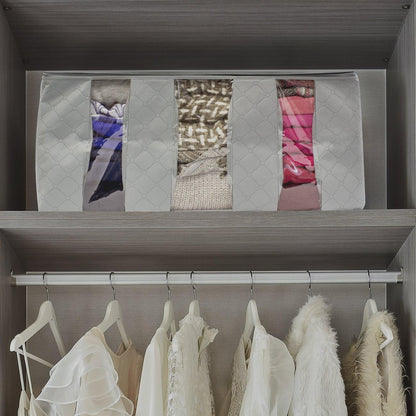 Foldable Storage Bag Organizers, 3 Sections, Great for Clothes, Blankets, Closets, Bedrooms, and More