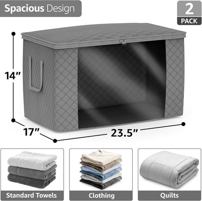 Foldable Storage Bag Organizers, 3 Sections, Great for Clothes, Blankets, Closets, Bedrooms, and More