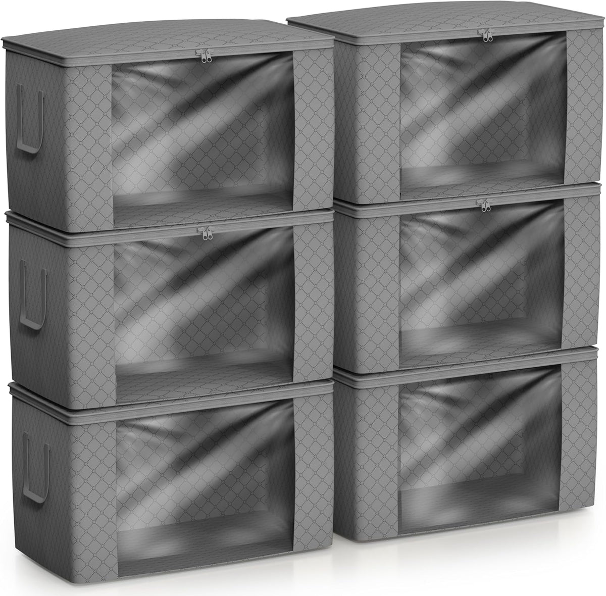 Foldable Storage Bag Organizers, 3 Sections, Great for Clothes, Blankets, Closets, Bedrooms, and More